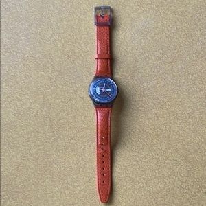 Swatch Watch w/leather band